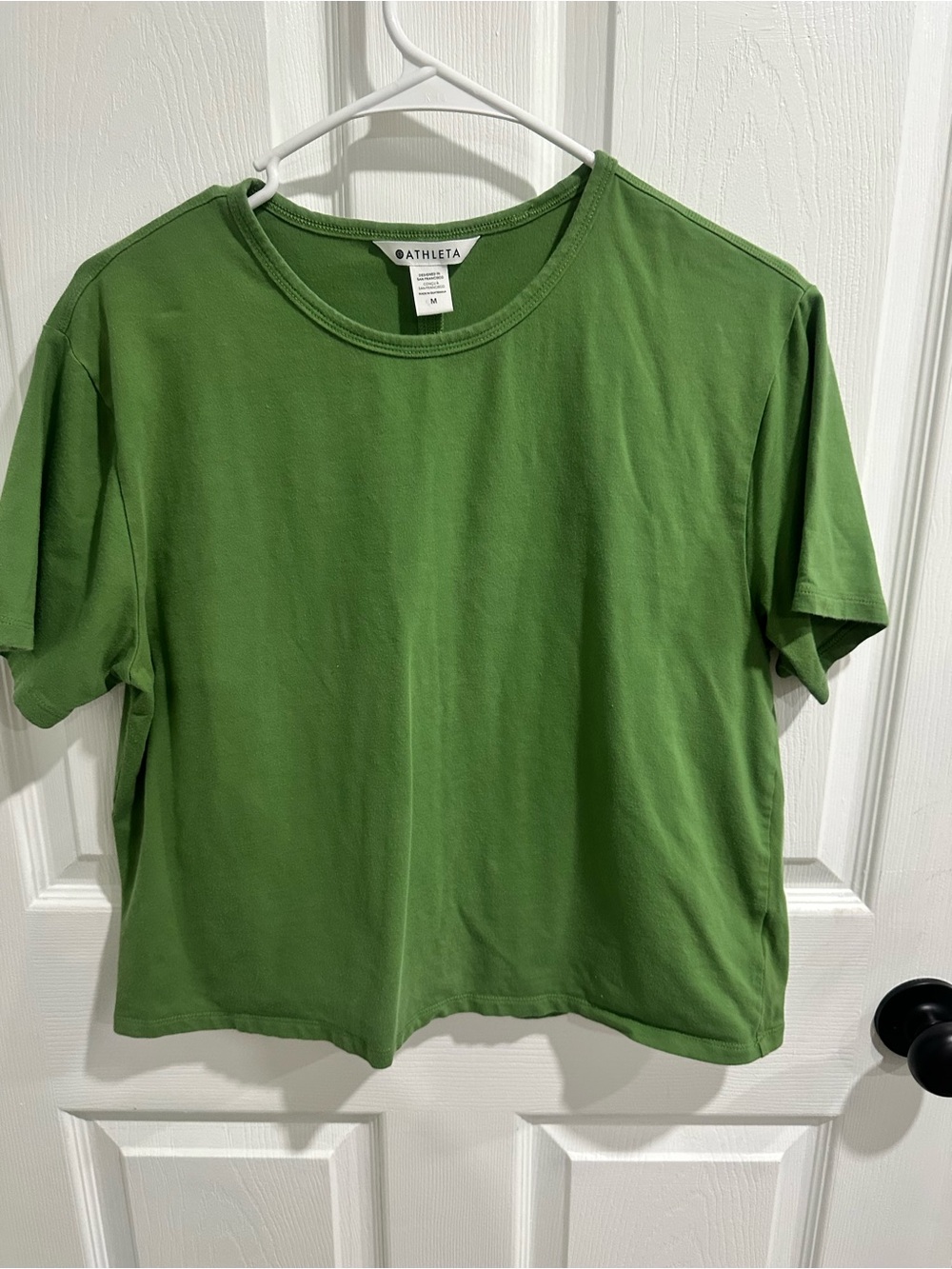 Athleta Olive Green Short Sleeve Crew Tee Sz M